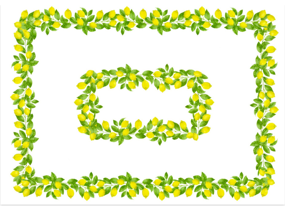 Dekoračný obrus LIMONE Citróny - 140x200 cm - biely