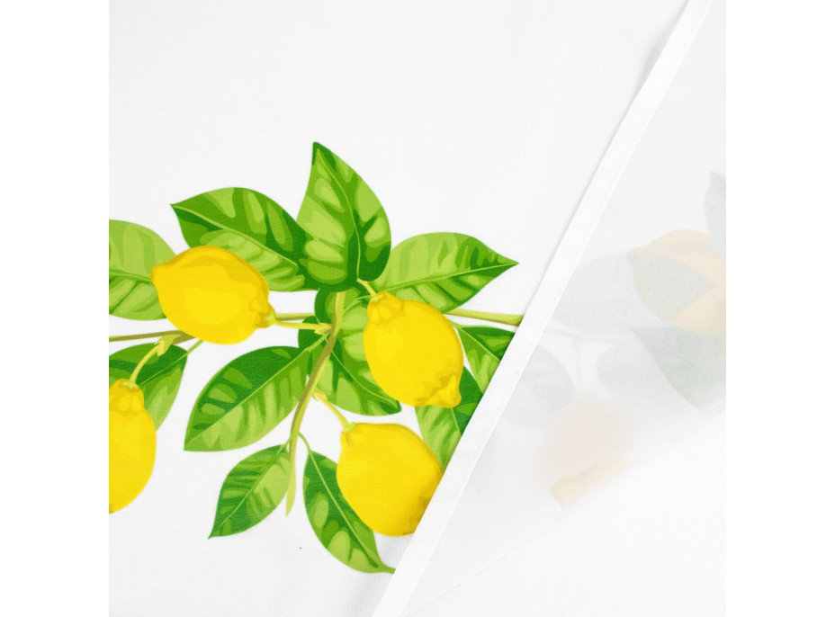 Dekoračný obrus LIMONE Citróny - 140x200 cm - biely