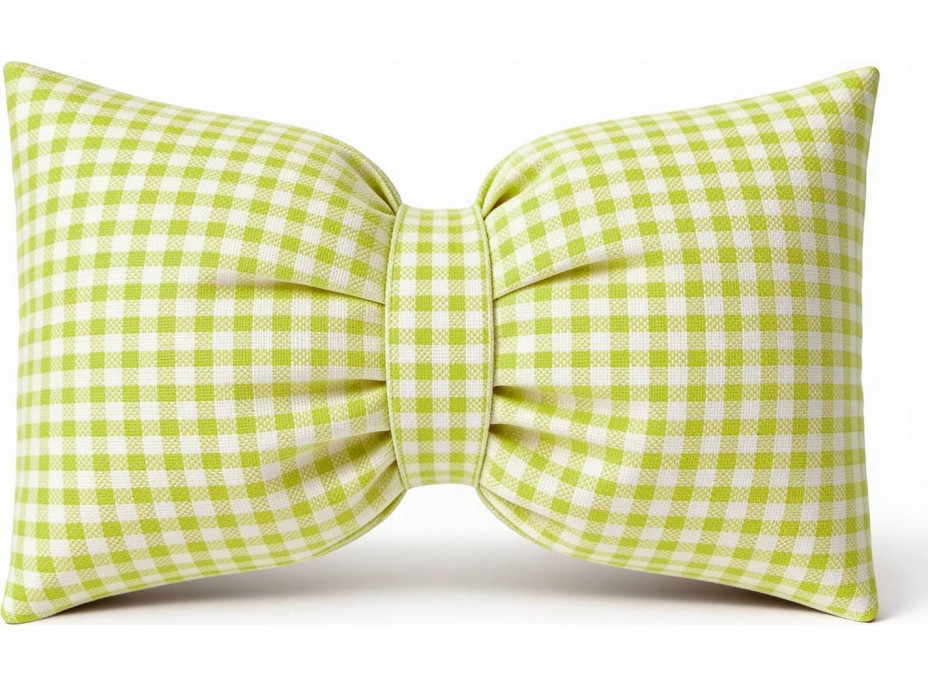 Dekoračný vankúš GLAM 30x50 cm - károvaný zelený
