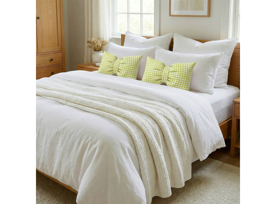 Dekoračný vankúš GLAM 30x50 cm - károvaný zelený