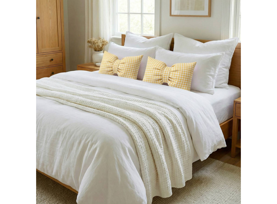 Dekoračný vankúš GLAM 30x50 cm - károvaný žltý