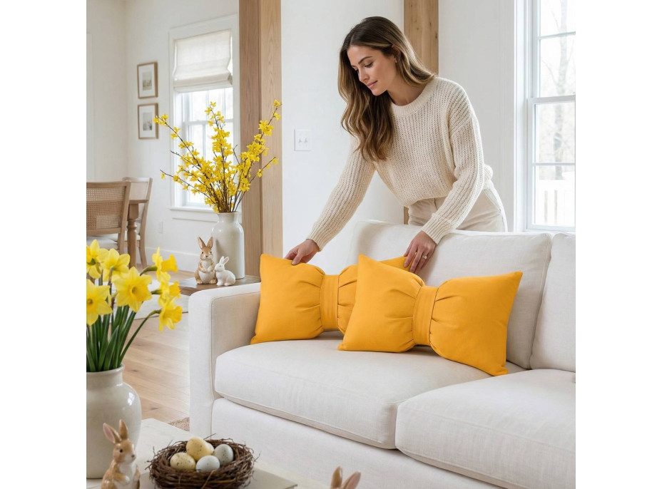 Dekoračný vankúš GLAM 30x50 cm - žltý