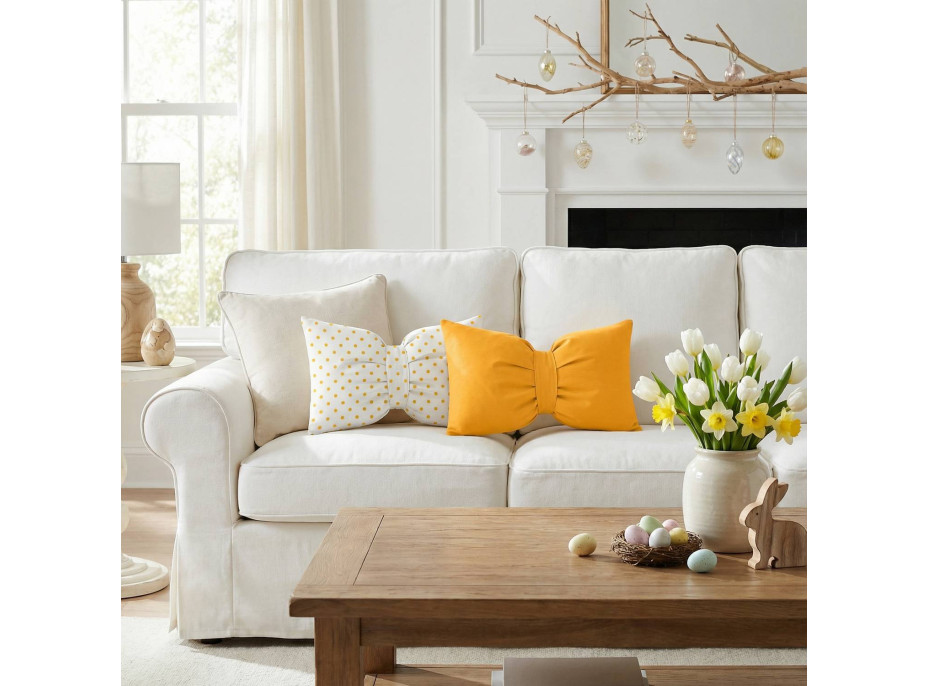 Dekoračný vankúš GLAM 30x50 cm - žltý