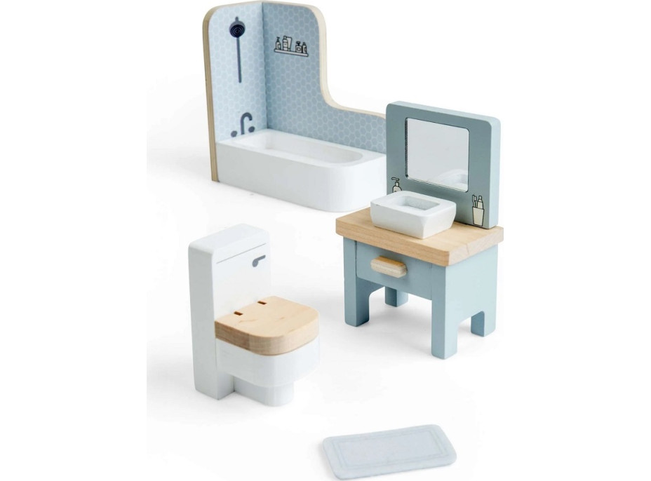 Bigjigs Toys Drevený nábytok do domčeka pre bábiky Kúpeľňa