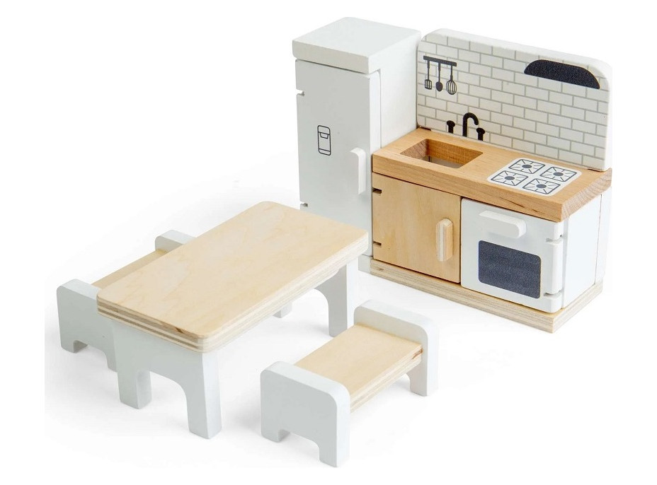 Bigjigs Toys Drevený nábytok do domčeka pre bábiky Kuchyňa