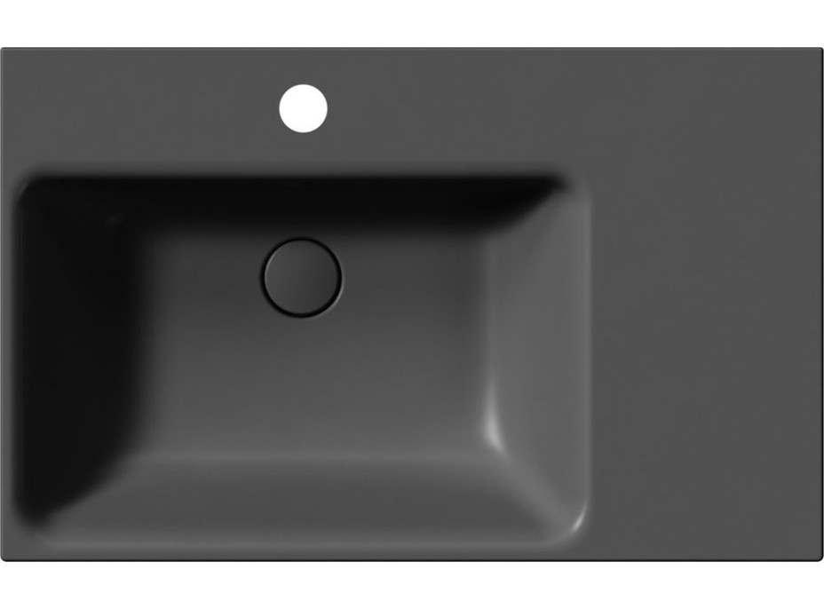GSI NUBES keramické umývadlo 80x50cm, s odkladacou plochou vpravo, čierna mat 9629126