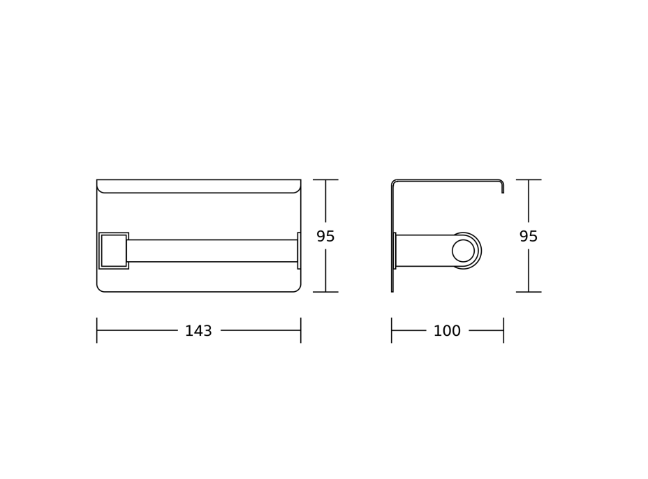 Sapho Držiak toaletného papiera s poličkou, čierna mat UN1197B