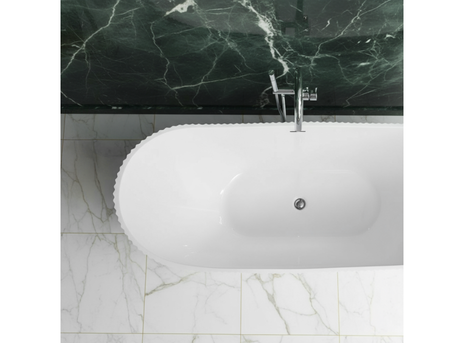 Voľne stojaca akrylátová vaňa Rea ATENA 170x73 cm - biela