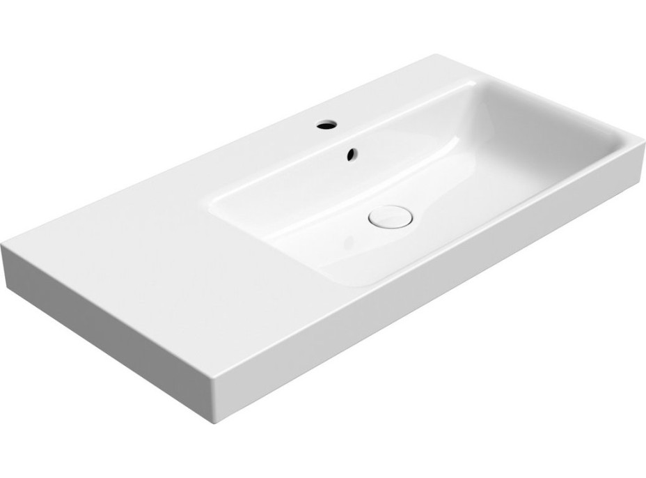 GSI NUBES keramické umývadlo 100x50cm, s odkladacou plochou vľavo, biela ExtraGlaze 9628111