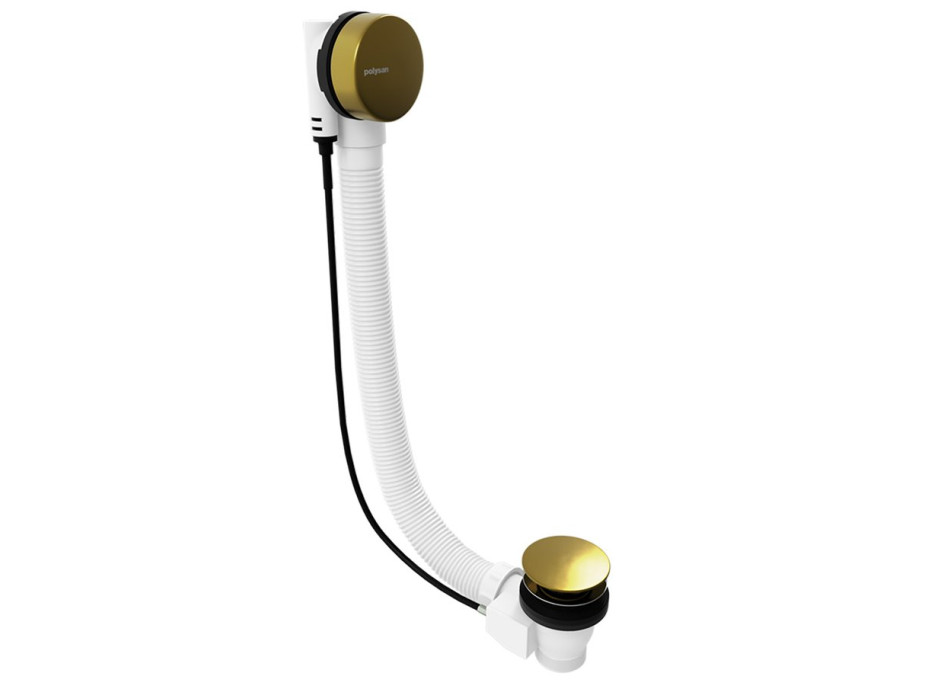 Polysan Vaňová súprava, bovden, dĺžka 600mm, zátka 72mm, zlato mat 71850.91
