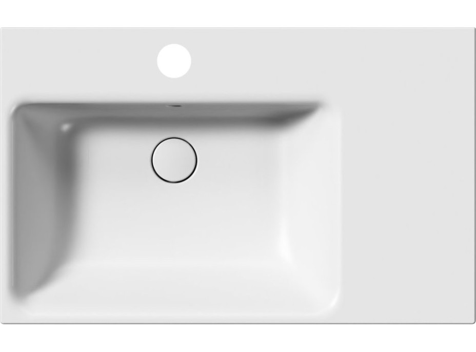 GSI NUBES keramické umývadlo 80x50cm, s odkladacou plochou vpravo, biela mat 9629109