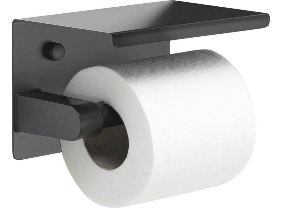 Sapho Držiak toaletného papiera s poličkou, čierna mat UN1197B