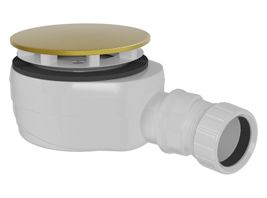 Polysan Vaničkový sifón, priemer 90mm, DN40, nízky, krytka zlato mat 17916GB