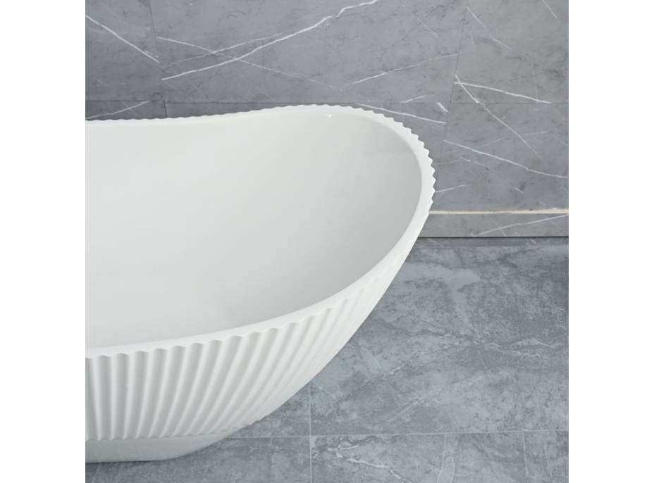Voľne stojaca akrylátová vaňa Rea ATENA 170x73 cm - biela