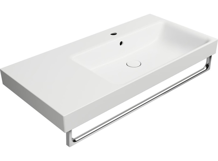 GSI NUBES keramické umývadlo 100x50cm, s odkladacou plochou vľavo, biela mat 9628109