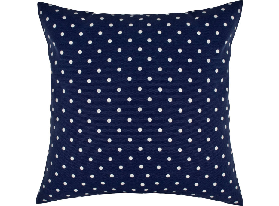 Obliečka na vankúš HAPPY 40x40 cm - tmavo modrý/biele bodky