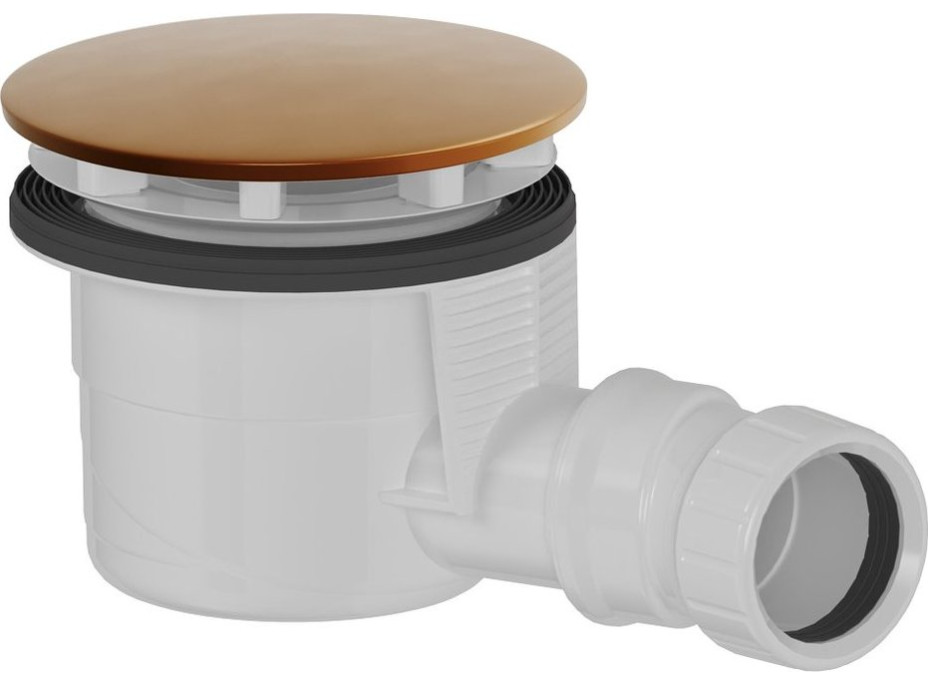 Polysan Vaničkový sifón, priemer 90mm, DN40, krytka meď mat 17911PG