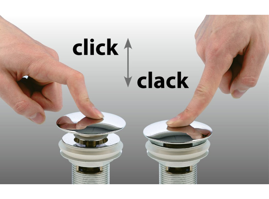 Polysan Vaňová súprava bez napúšťania, click-clack, dĺžka 1200mm, zátka 72mm, zlato 71858.90