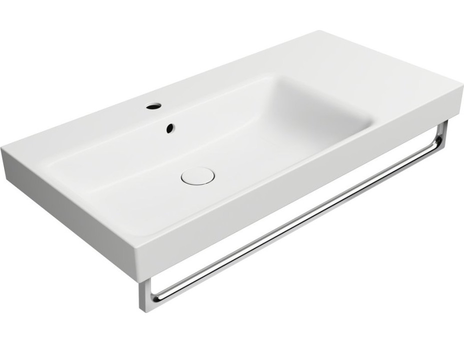 GSI NUBES keramické umývadlo 100x50cm, s odkladacou plochou vpravo, biela mat 9627109