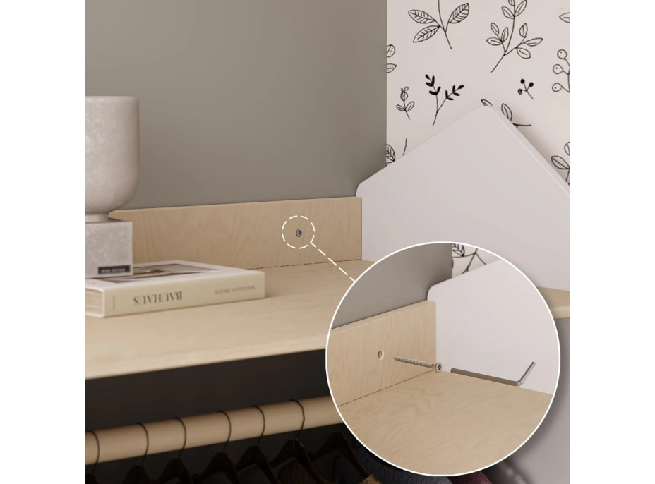 BusyKids Šatníková skriňa prírodná