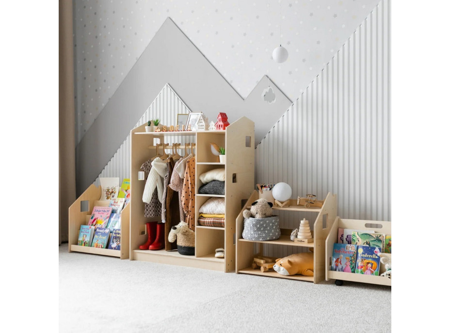 BusyKids Šatníková skriňa prírodná