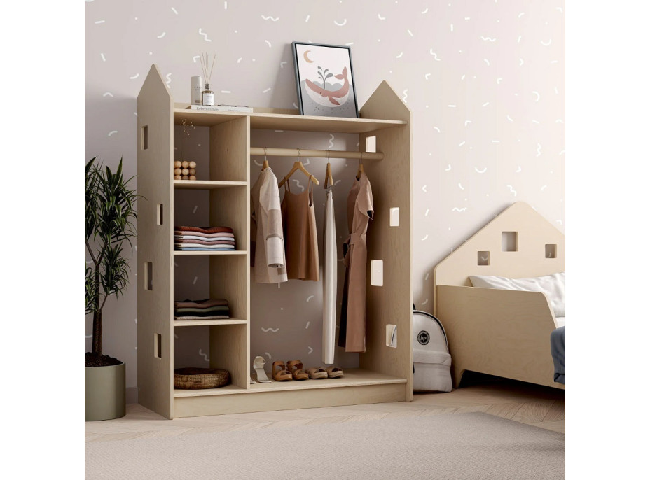 BusyKids Šatníková skriňa prírodná