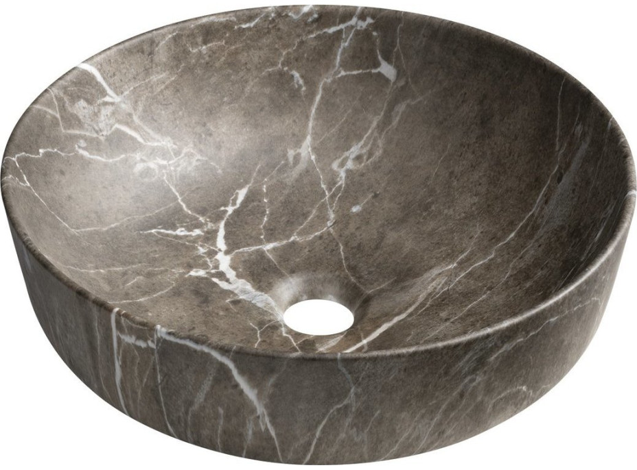Sapho RONDEA keramické umývadlo na dosku Ø 41cm, breccia mramor AR445BM