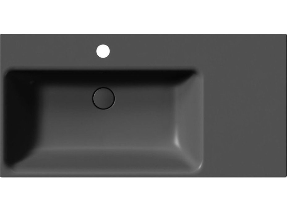 GSI NUBES keramické umývadlo 100x50cm, s odkladacou plochou vpravo, čierna mat 9627126
