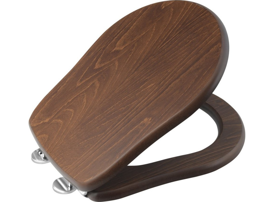 Kerasan RETRO WC sedátko Soft Close, orech/chróm 108840