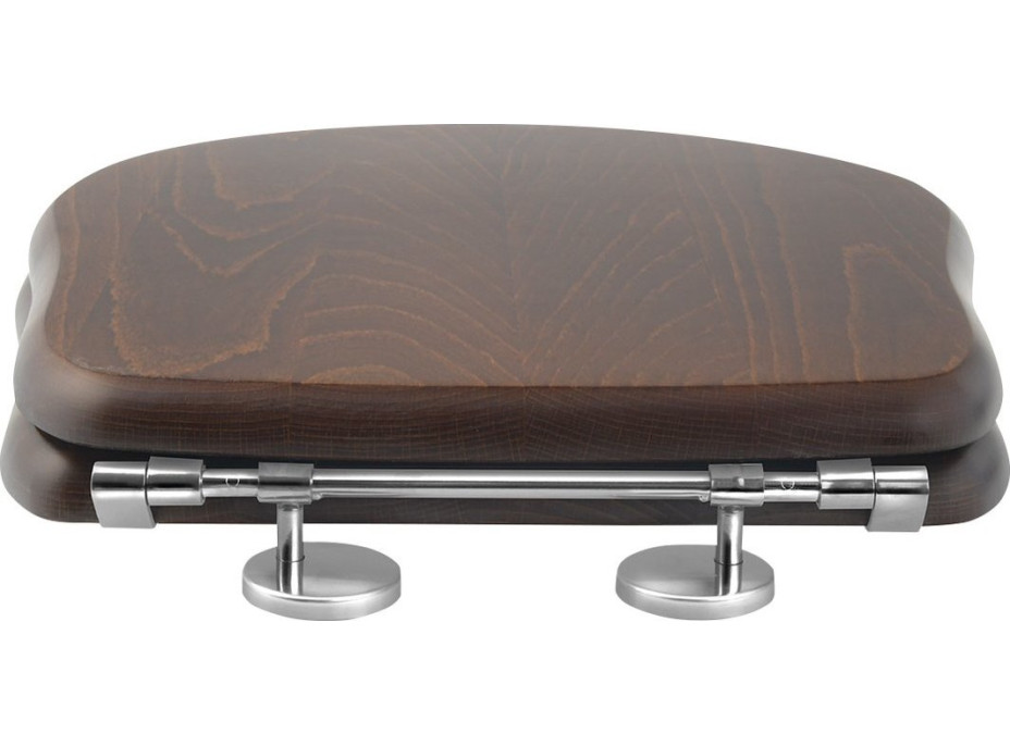 Kerasan RETRO WC sedátko Soft Close, orech/chróm 108840