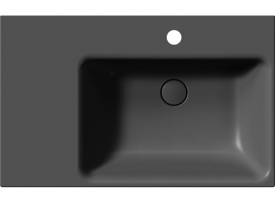GSI NUBES keramické umývadlo 80x50cm, s odkladacou plochou vľavo, čierna mat 9630126