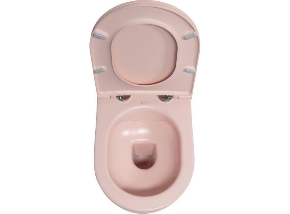 Isvea INFINITY závesná WC misa, Rimless, 36, 5x53cm, ružová Salmon 10NF02005-2S