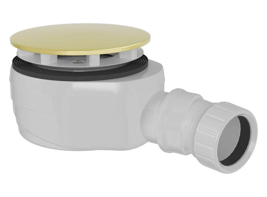 Polysan Vaničkový sifón, priemer 90mm, DN40, nízky, krytka zlato 17916G