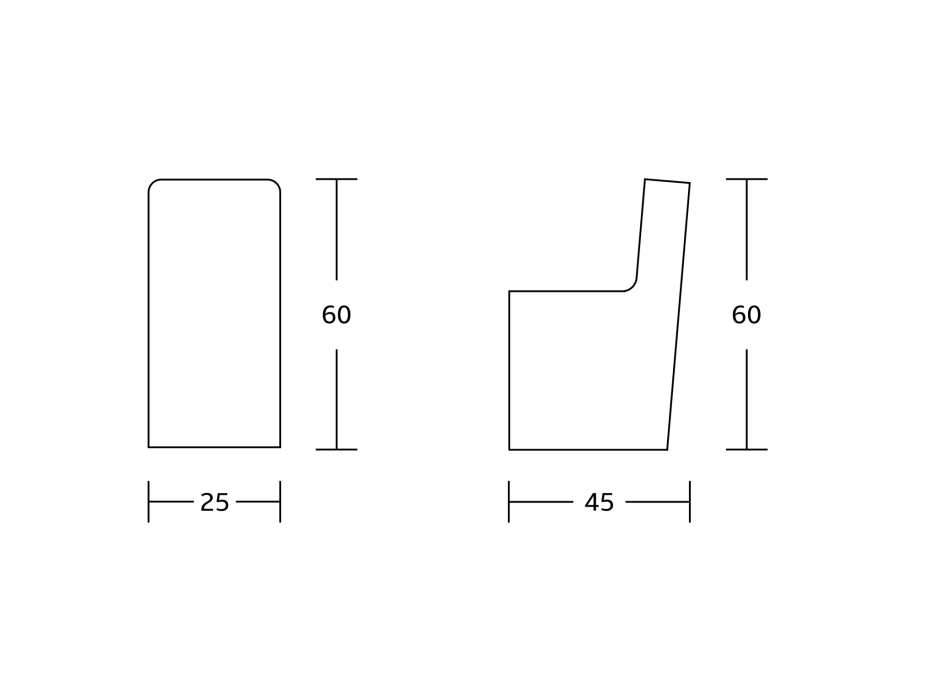 Aqualine Hranatý háčik, chróm UN82025C
