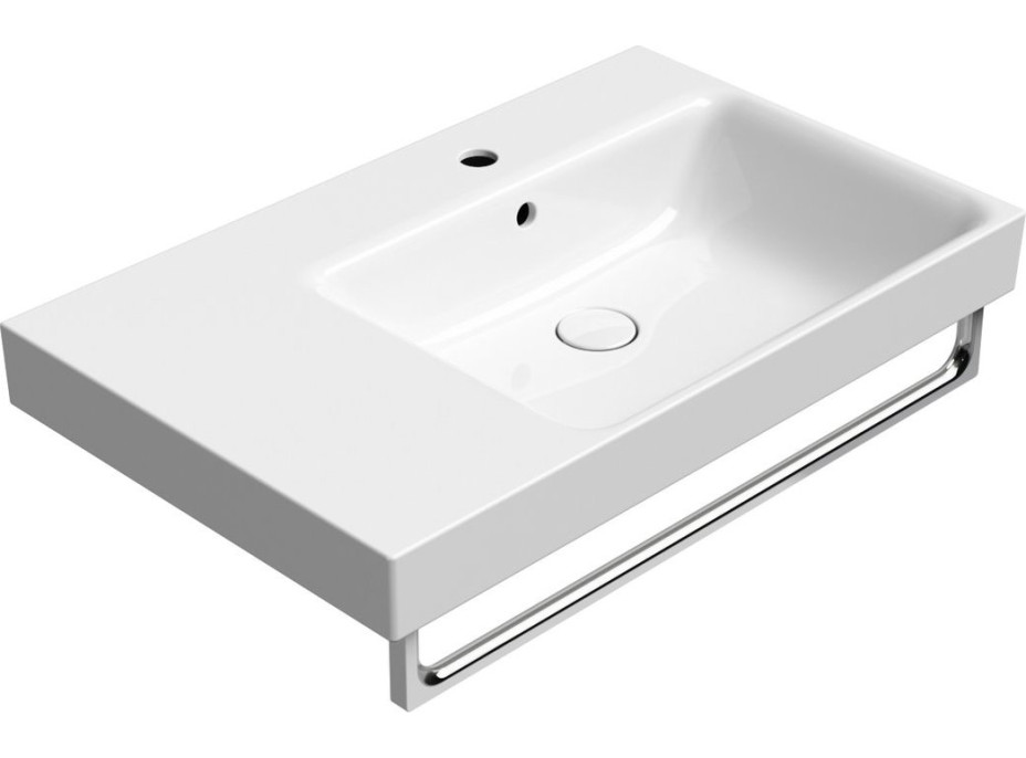 GSI NUBES keramické umývadlo 80x50cm, s odkladacou plochou vľavo, biela ExtraGlaze 9630111