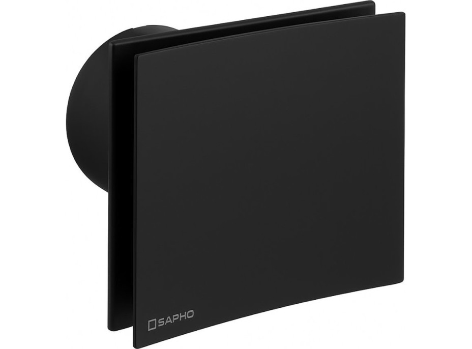 Sapho EIRA kúpeľňový ventilátor axiálny, 15W, potrubie 100mm, čierna EI101B