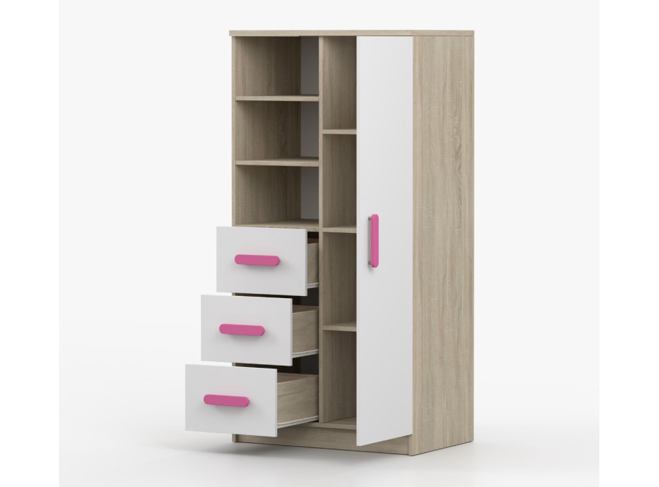 Regál SMYK - dub sonoma/biely (viac variant)