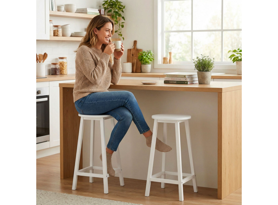 Kovová barová stolička FLINT White - biela