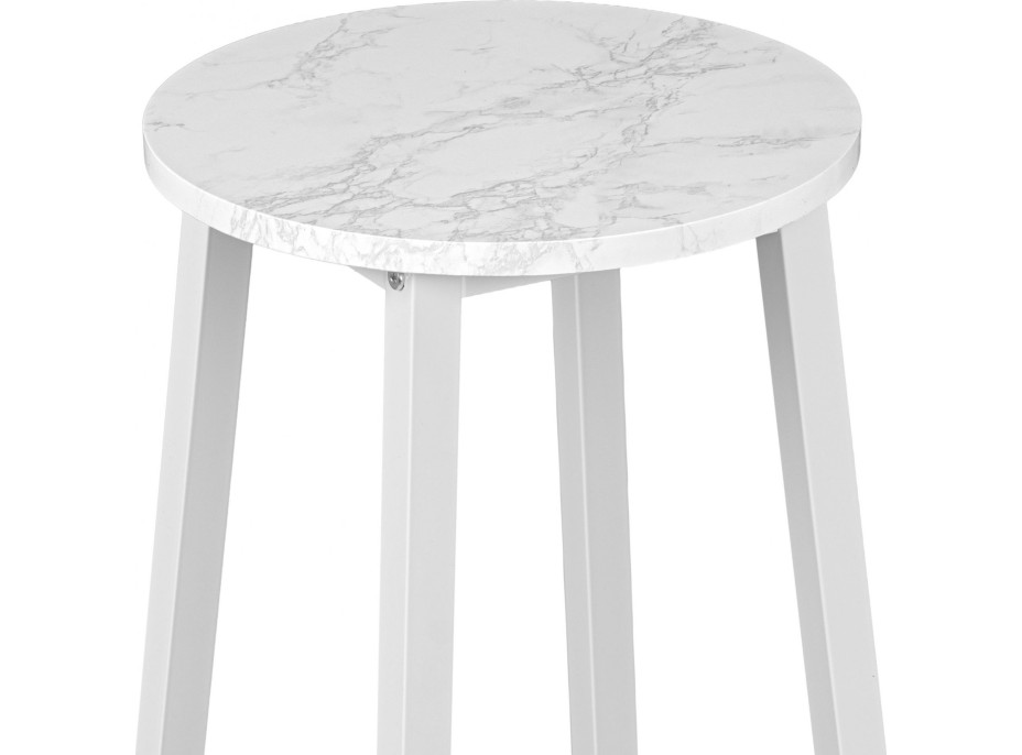 Kovová barová stolička FLINT White - biela/biely mramor