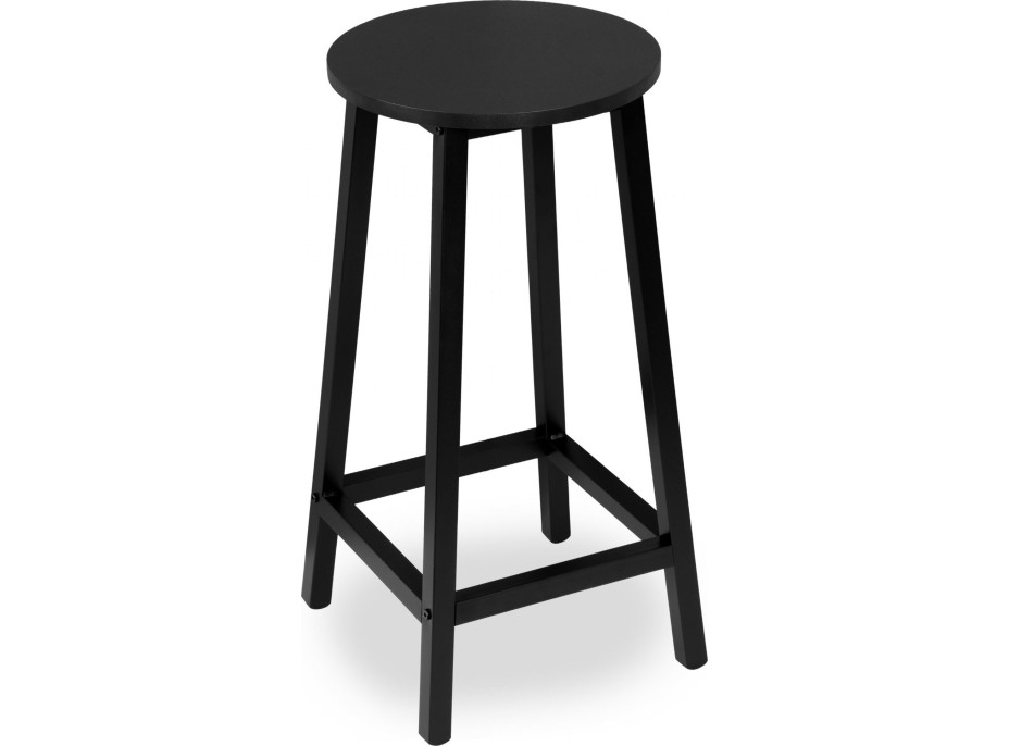 Kovová barová stolička FLINT Black - čierna