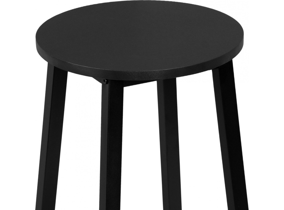 Kovová barová stolička FLINT Black - čierna