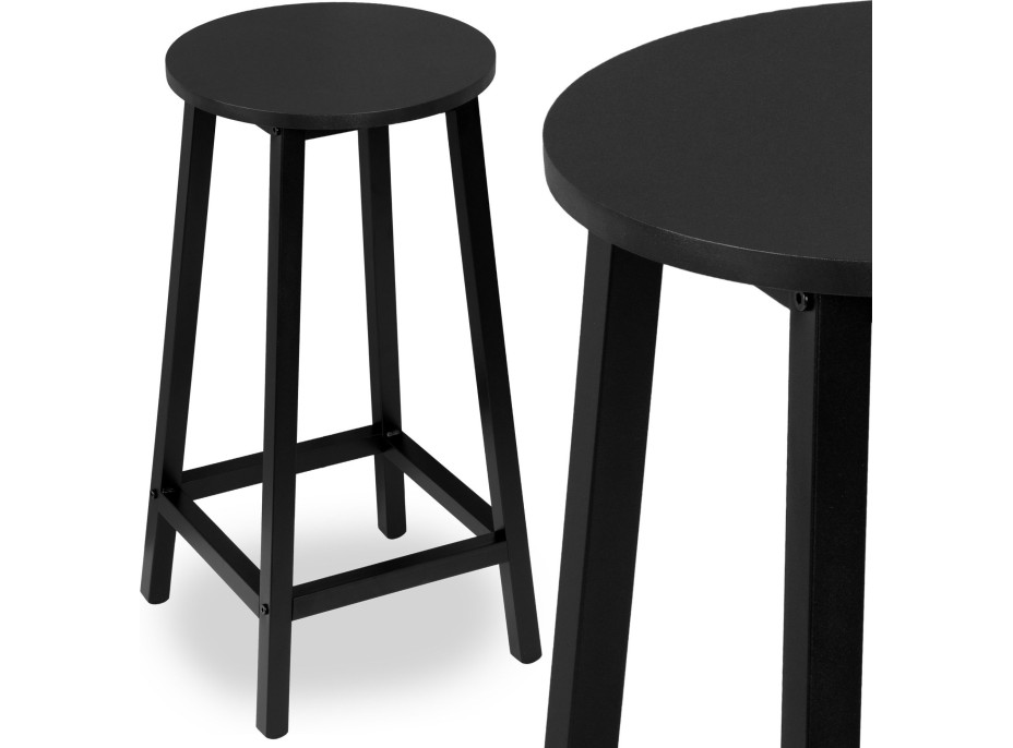 Kovová barová stolička FLINT Black - čierna