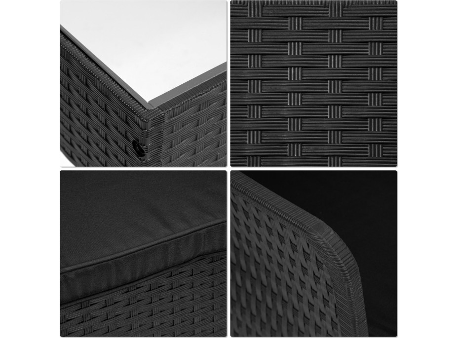 Záhradný nábytok CAMELIA (pohovka + 2 kreslá + stôl) - čierna