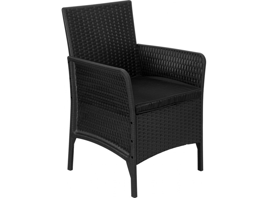 Záhradný nábytok CAMELIA (pohovka + 2 kreslá + stôl) - čierna