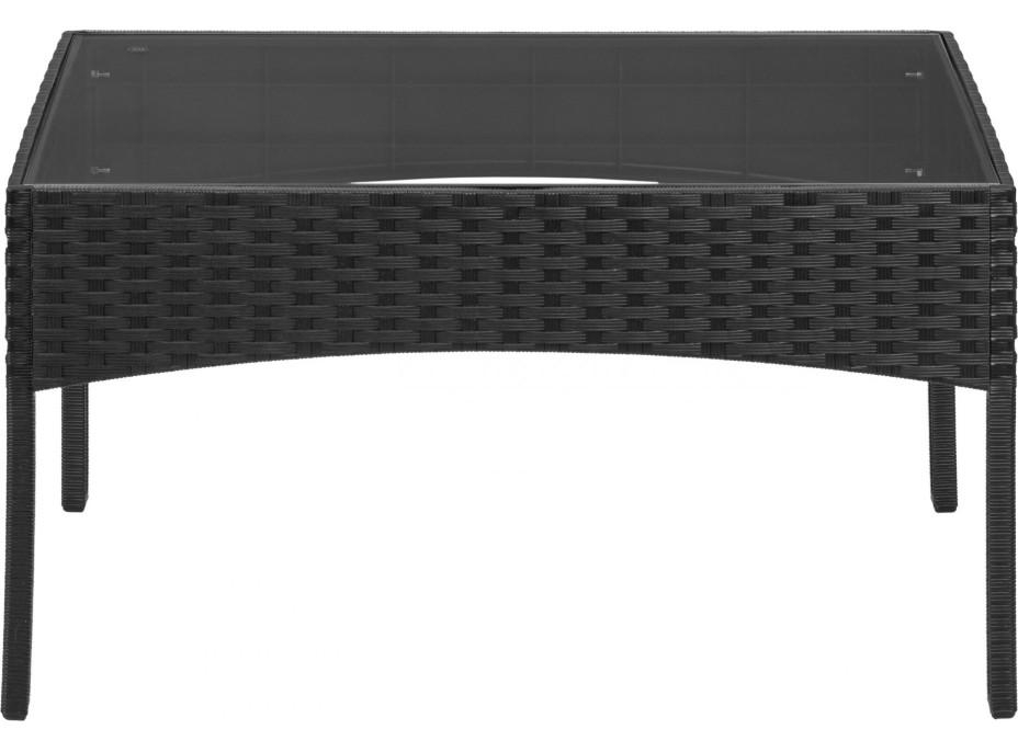 Záhradný nábytok CAMELIA (pohovka + 2 kreslá + stôl) - čierna