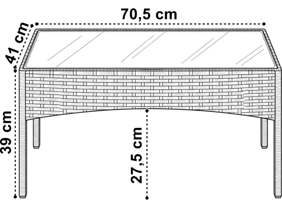 Záhradný nábytok CAMELIA (pohovka + 2 kreslá + stôl) - čierna