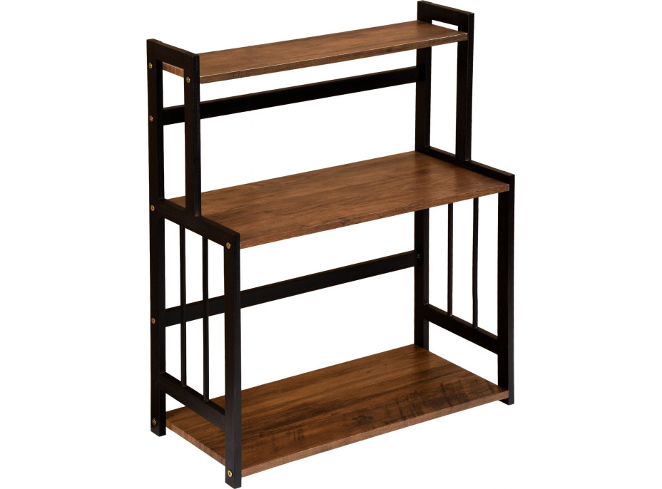 Kuchynský regál na koreničky CEZAR Wood - hnedý/čierny