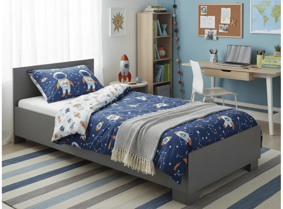 Posteľ ORVILLE 200x90 cm - šedá