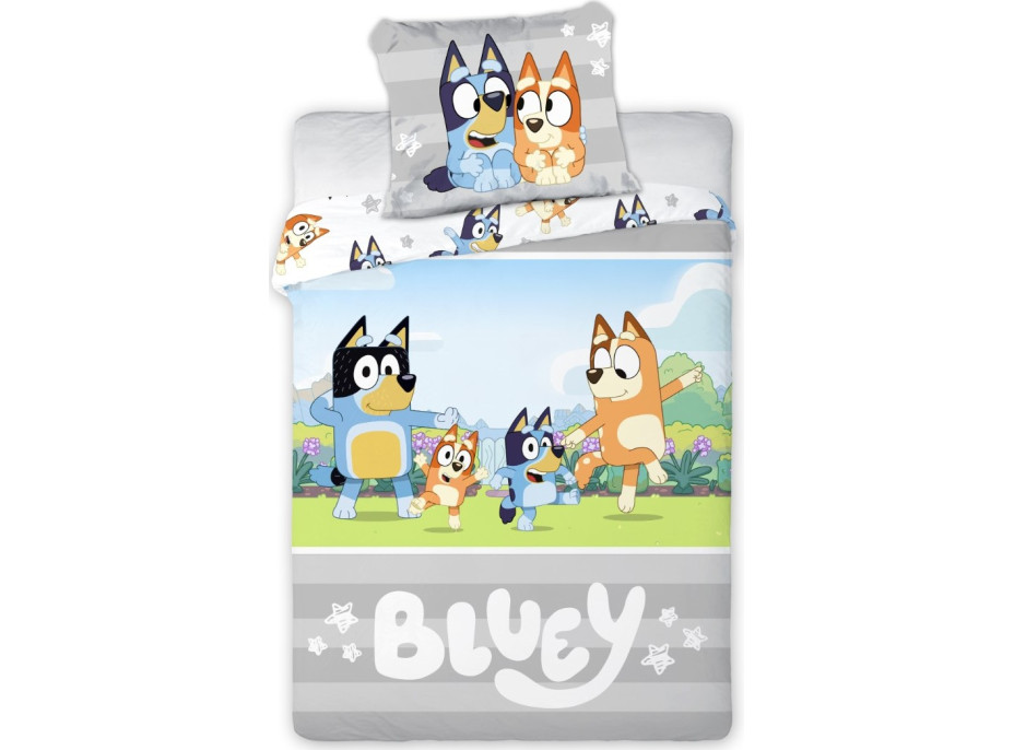 Detské bavlnené obliečky do postieľky 135x100 cm - BLUEY Dance