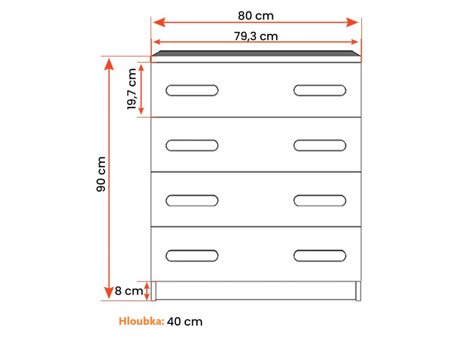 Komoda SMYK - dub sonoma/biela (viac variant)